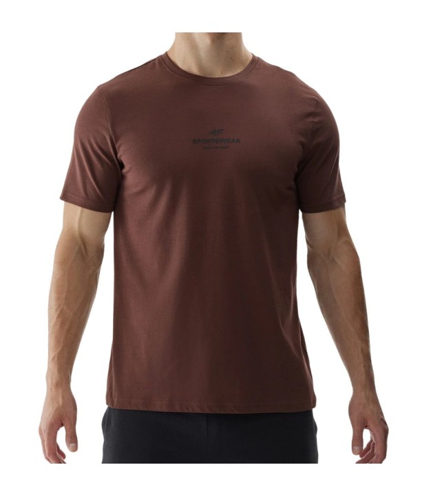 4F TTSHM1585 Men's Regular T-Shirt, Brown