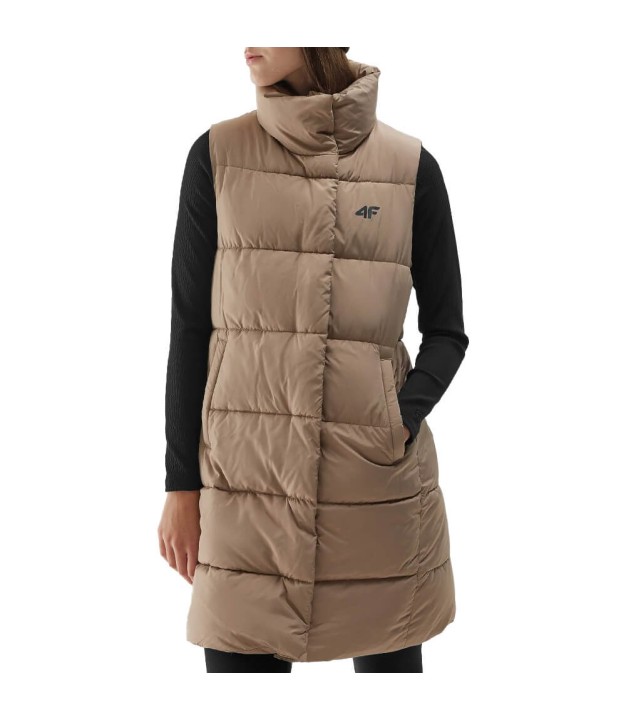 4F TVESF076 Women's Synthetic-Fill Down Vest, Light Brown