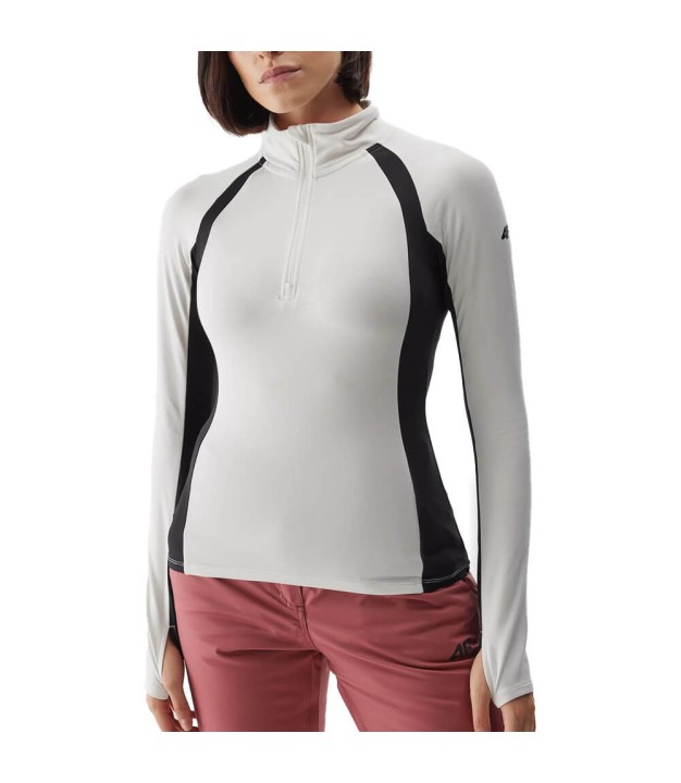 4F UBRUF042 Women's Brushed Thermoactive Top, Off White