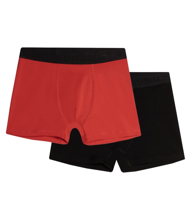 4F UBXSM027 Men's Boxer Briefs 2-Pack, Black/Red