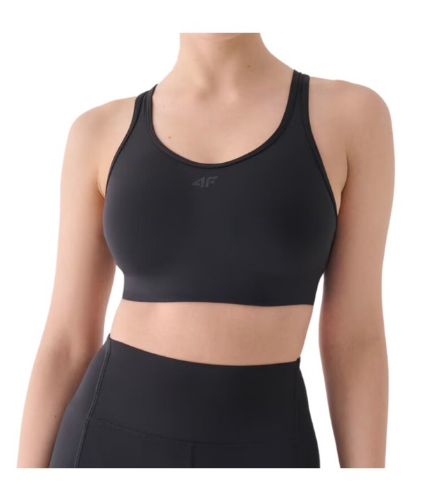 4F USBAF137 Women's Sports Bra, Black