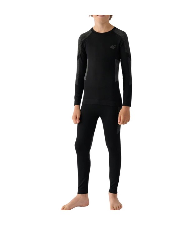 4F USEAM149 Boy's Baselayer Set, Black