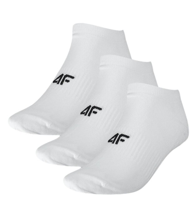 4F USOCF276 Women's Casual Ankle Socks, 3-Pack, White