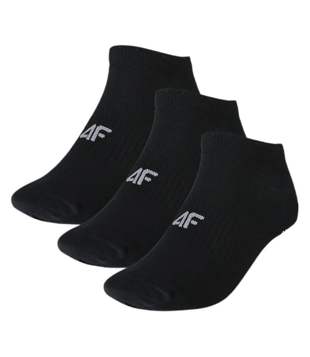 4F USOCM277 Men's Casual Ankle Socks 3-Pack, Black