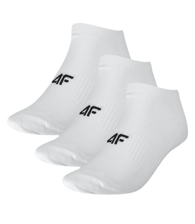 4F USOCM277 Men's Casual Ankle Socks 3-Pack, White