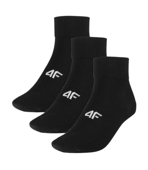 4F USOCM278 Men's Casual Crew Socks 3-Pack, Black