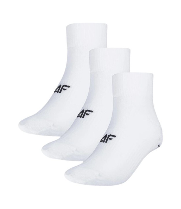 4F USOCM278 Men's Casual Crew Socks 3-Pack, White