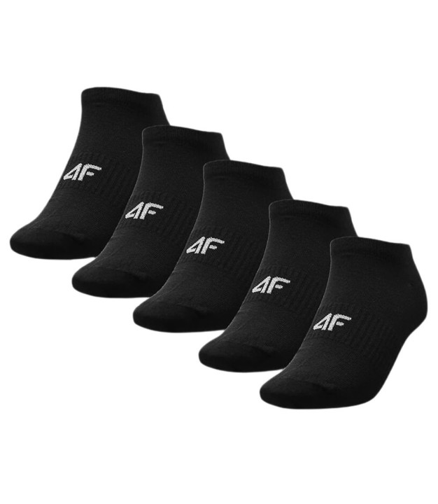 4F USOCM282 Men's Casual Ankle Socks, 5-Pack, Black