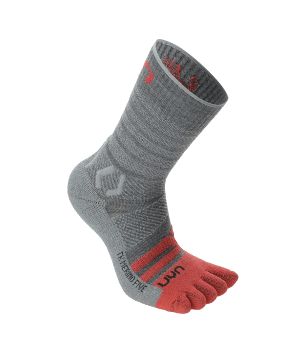 UYN Five Women's Hiking Merino Socks, Grey/Pink