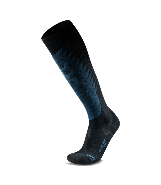 UYN One Biotech Men's Ski Socks, Black/Blue