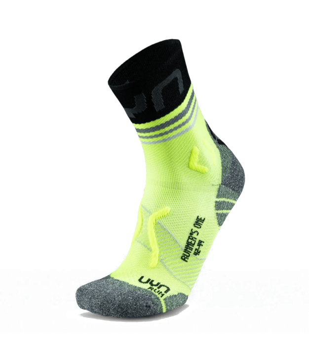 UYN Runner's One Men's Short Socks, Yellow Fluo