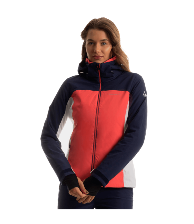 Fischer Calista Women's Ski Jacket, Coral/Navy