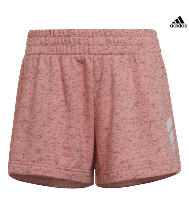 adidas Future Icons 3-Stripes Loose Cotton Girls Shorts, Pink