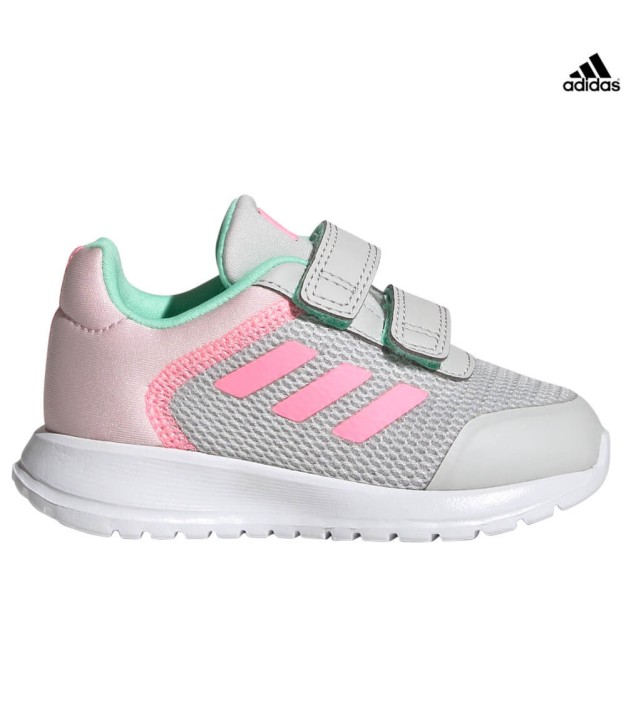 adidas Tensaur Run 2.0 CF Kids Shoes, Grey/Pink/Mint