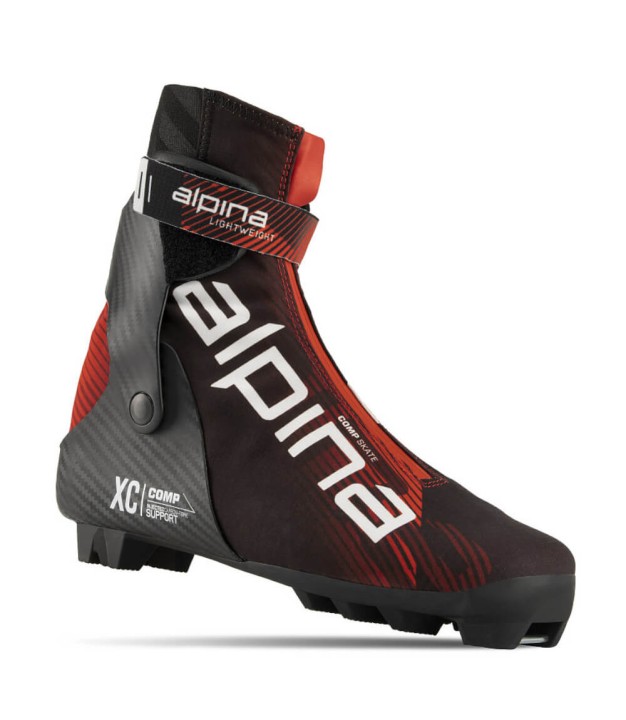 Alpina Competition Skate Ski Boots, Black/Red