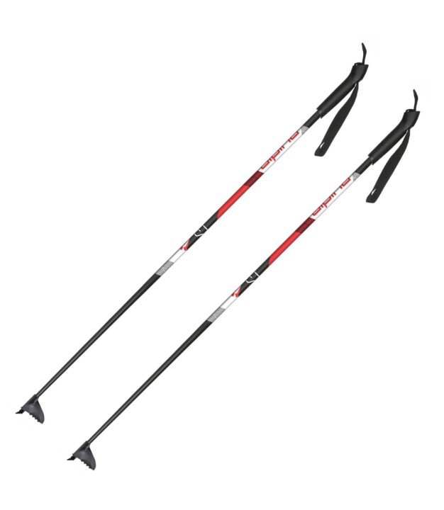 Alpina ST Jr Kids Poles, Black/Red/White