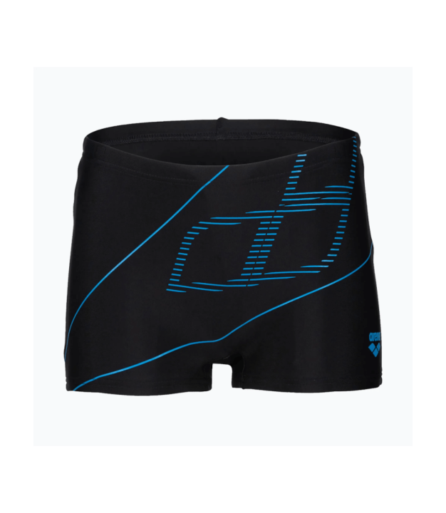 Arena Logo Boys' Swim Short, black/turquoise