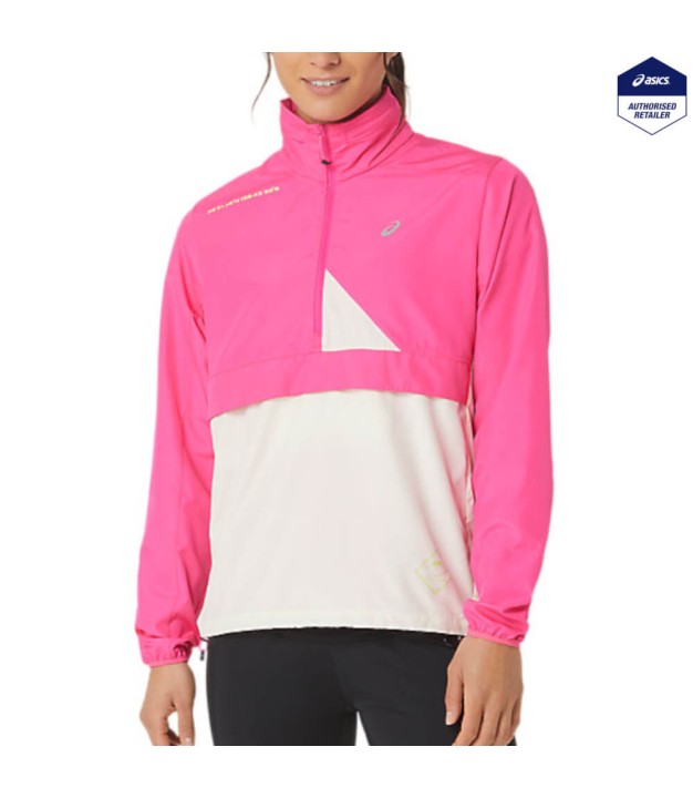 Asics Fujitrail Anorak Women's Jacket, Pink Glo/Birch