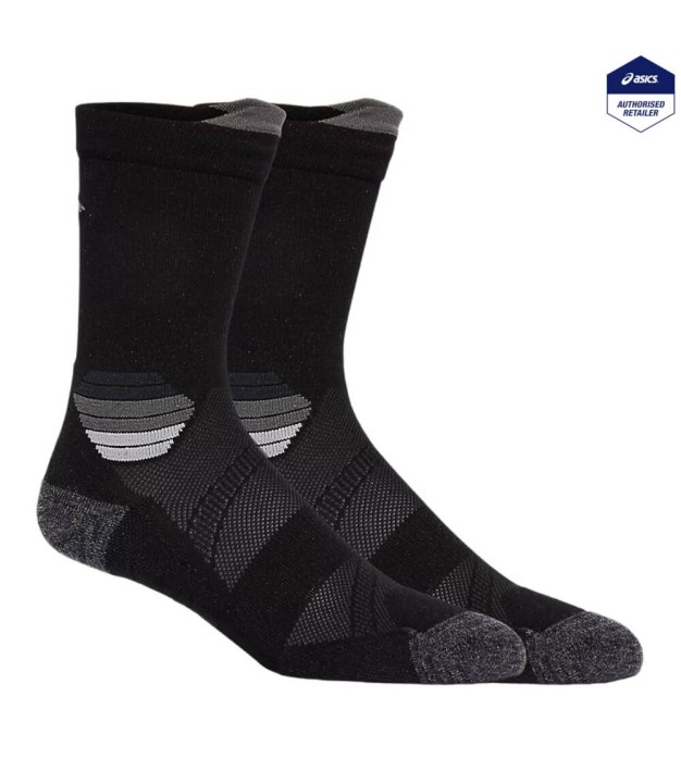 Asics Fujitrail Run Crew Socks, Black/Grey