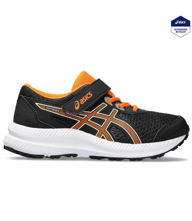 Asics Gel-Contend 8 PS Kid's Shoes, Black/Bright Orange