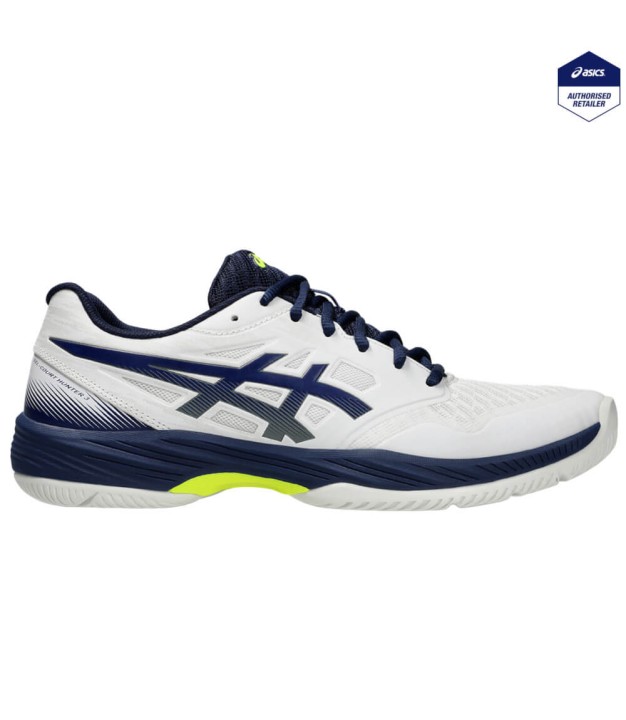 Asics Gel-Court Hunter 3 Men's Indoor Shoes, White/Blue Exp