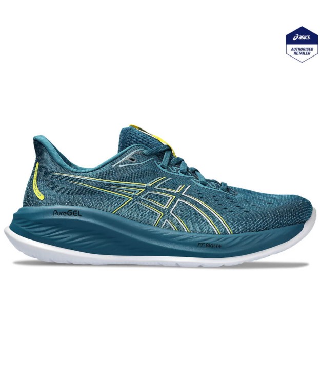 Asics Gel-Cumulus 26 Men's Shoes, Evening Teal/Bright Yellow