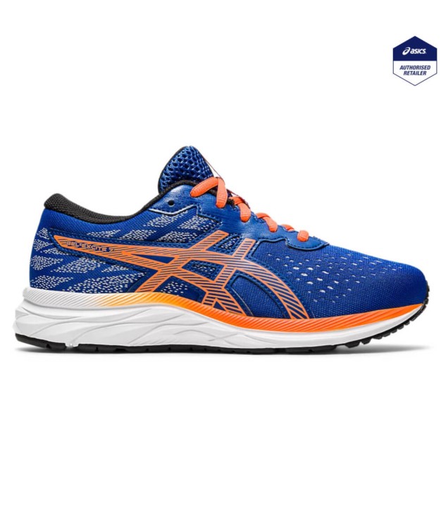 Asics Gel-Excite 7 GS Kids Running Shoes, Blue/Orange