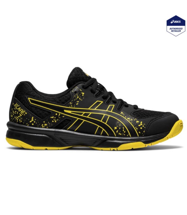 Asics Gel-Flare 7 GS Kid's Indoor Shoes, Black/Yellow