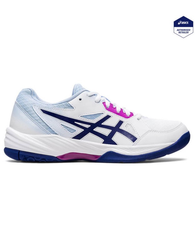 Asics Gel-Task 3 Women's Indoor Shoes, White/Dive Blue