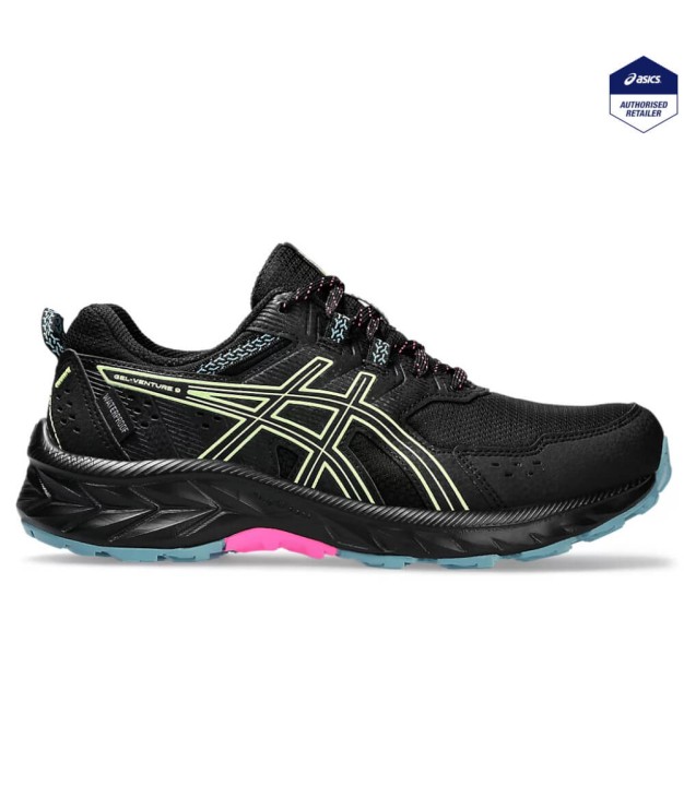 Asics Gel-Venture 9 WP Women's Shoes, Black/Lime Green