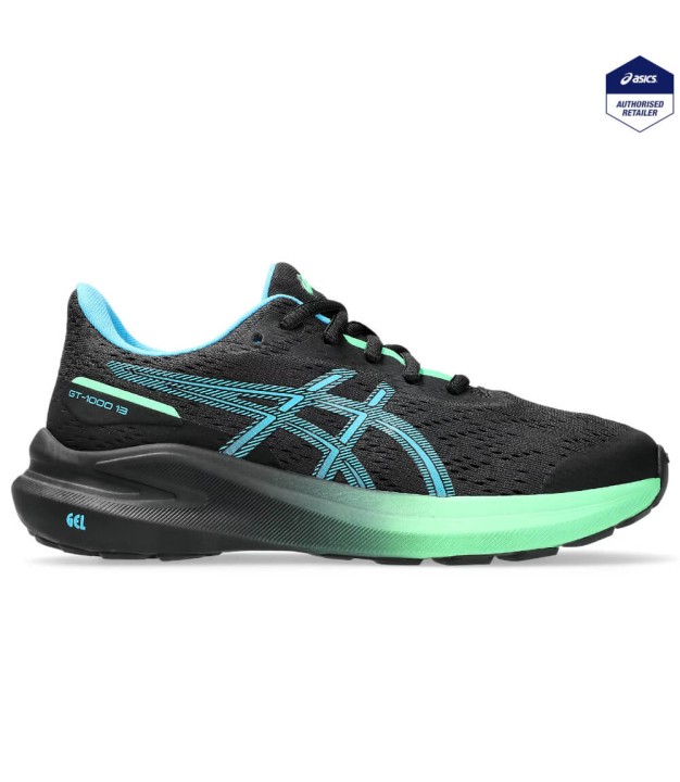 Asics GT-1000 13 GS Kid's Shoes, Black/Digital Aqua