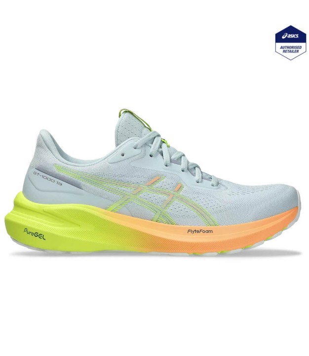 Asics GT-1000 13 Paris Women's Shoes, Cool Grey/Safety Yellow