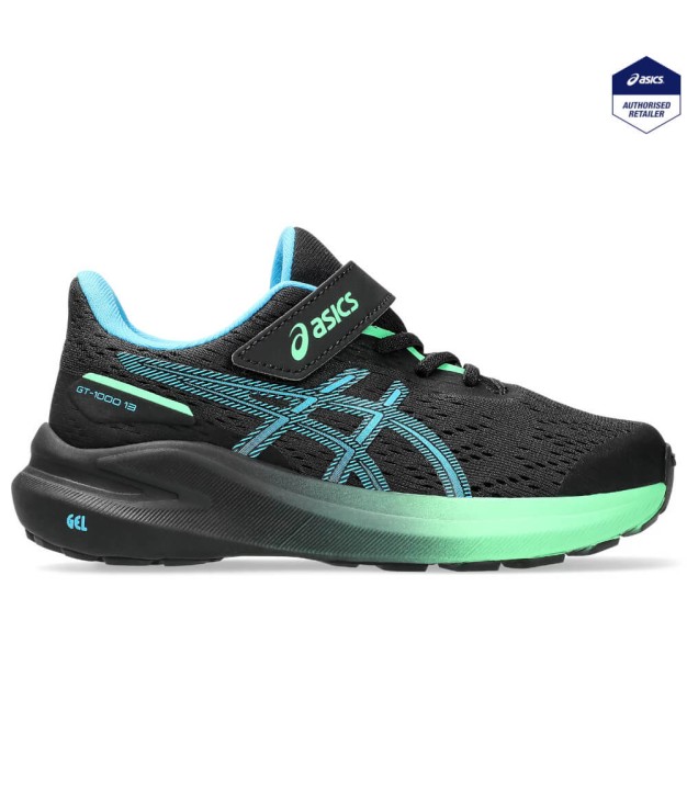 Asics GT-1000 13 PS Kid's Shoes, Black/Digital Aqua