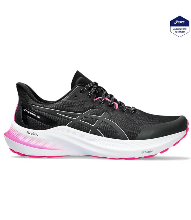 Asics GT-2000 12 Lite-Show Women's Shoes, Black/Pure Silver