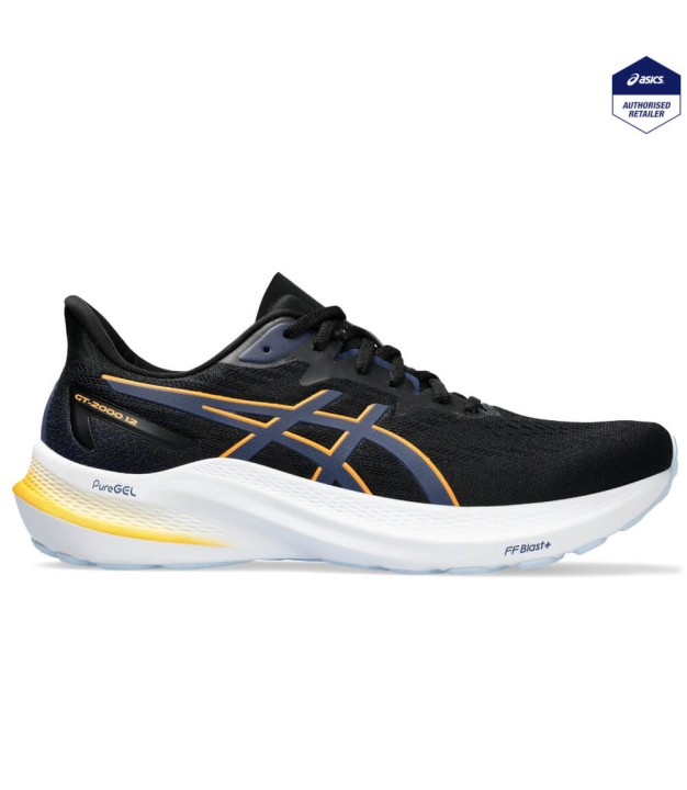 Asics GT-2000 12 Men's Shoes, Black/Fellow Yellow