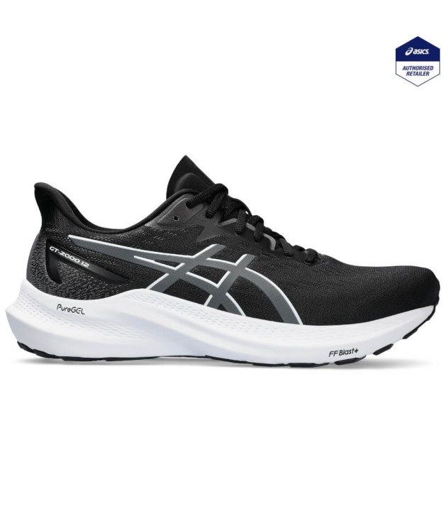 Asics GT-2000 12 Wide Men's Shoes, Black/Carrier Grey