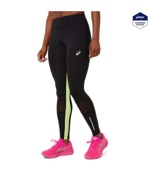 Asics Lite-Show Women's Tights, Black/Lime Green