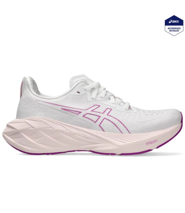 Asics Novablast 4 Women's Shoes, White/Soothing Sea