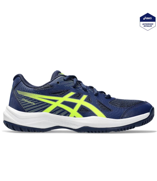 Asics Upcourt 6 GS Kid's Shoes, Blue Expanse/Safety Yellow