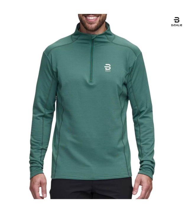 Bjorn Daehlie Grid Men's Half Zip, Forest Green