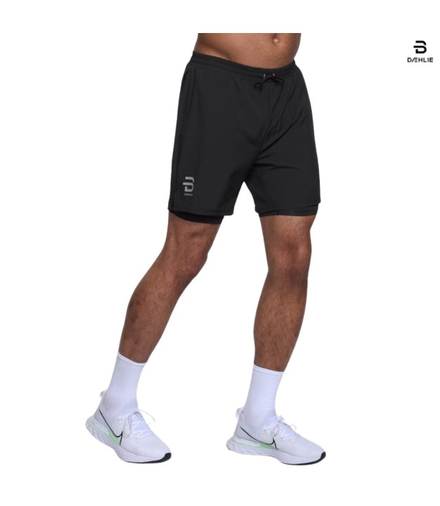 Bjorn Daehlie Run 2 in 1 Men's Shorts, Black