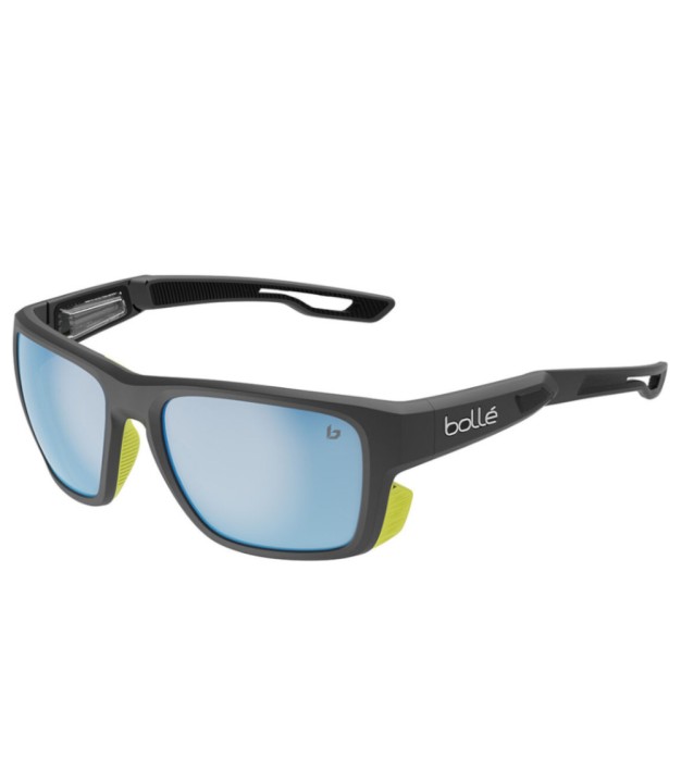 Bolle Airdrift Sunglasses, Black Matte Acid, Sky Blue Polarized