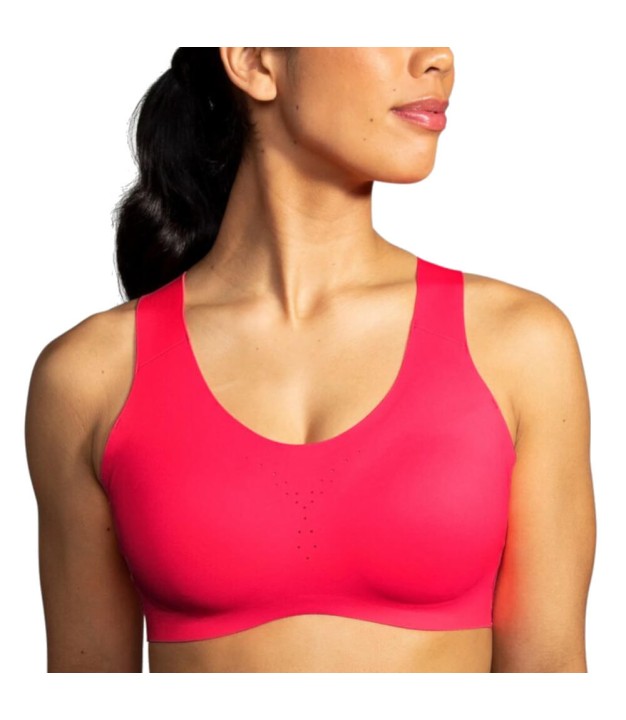 Brooks Dare Crossback Run Bra, Fluro Pink