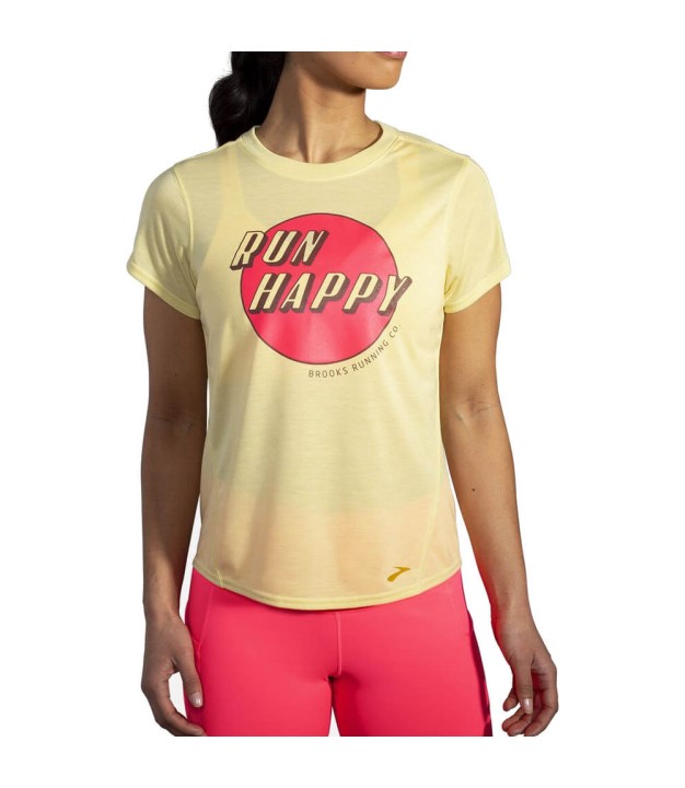 Brooks Distance Graphic SS Women's Running Top, Sunsprite