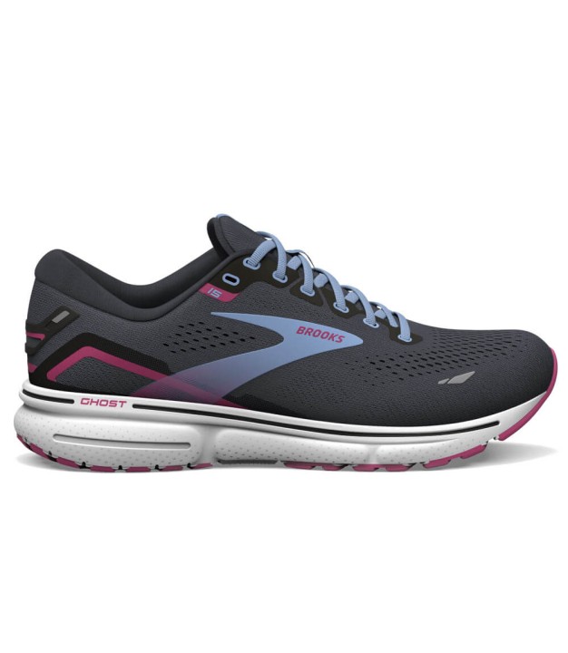 Brooks Ghost 15 Medium Women's, Ebony/Open Air/Lilac Rose