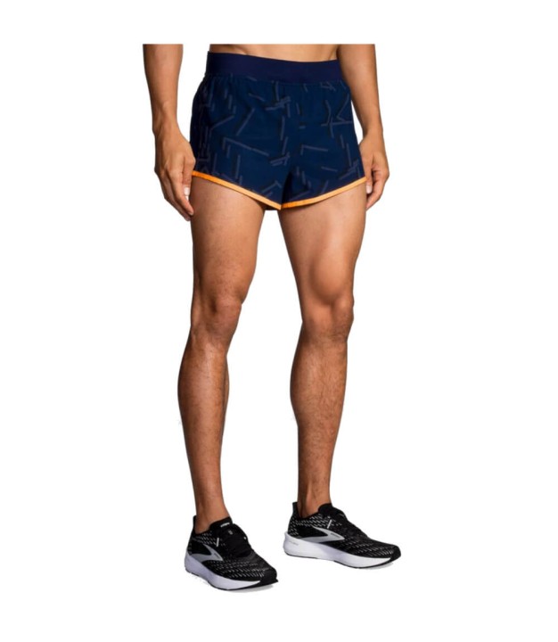 Brooks Sherpa 3" Split Shorts Men's, Navy Geo