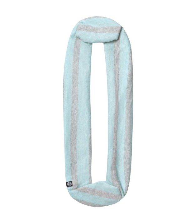 Buff Cotton Infinity Scarf, Aqua Stripes