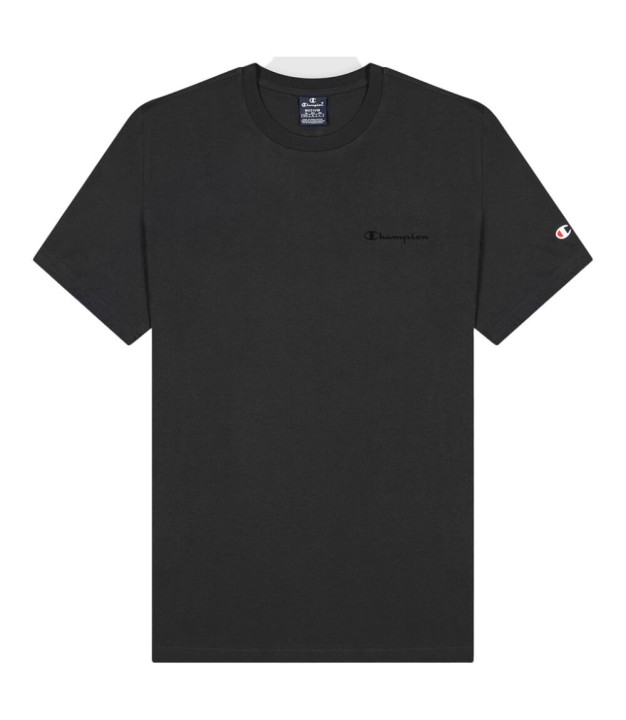 Champion Crewneck Chest Logo Men's T-Shirt, Black/Black