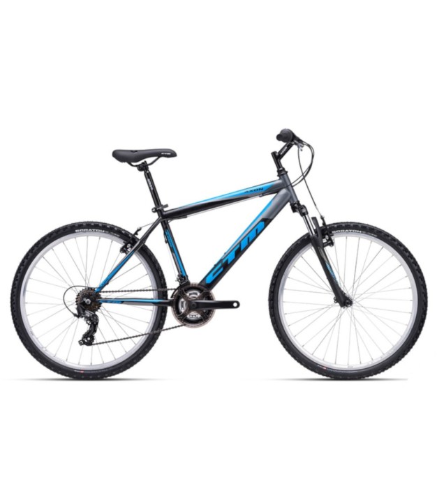 CTM Axon MTB Bike 26'', Matt Black/Blue | Pusaudžu Velosipēds
