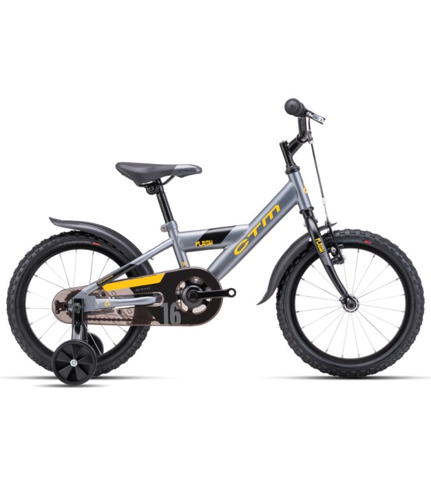 CTM Flash 16" Kids Bike, Grey/Yellow